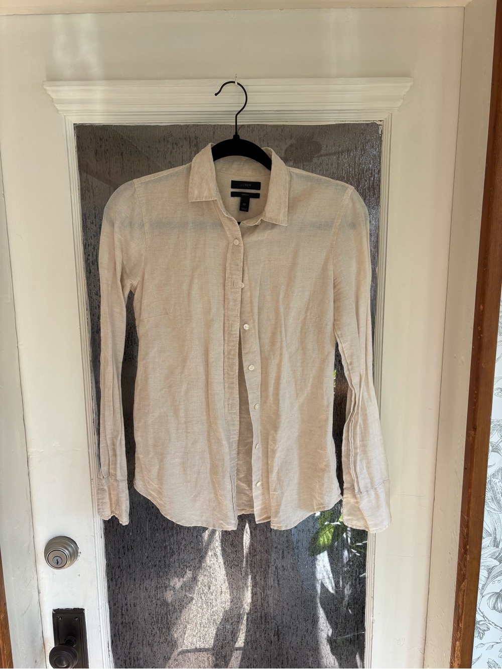 J. Crew Women’s Perfect Button Up in Light Beige